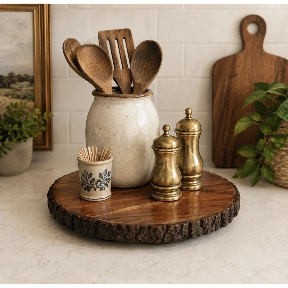 Live Edge Wood Lazy Susan 12.5